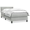 vidaXL Pat box spring cu saltea, gri deschis, 80x220 cm, catifea