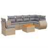 vidaXL Set canapele de grădină, 7 piese, cu perne, bej, poliratan