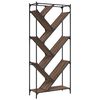 vidaXL Bibliotecă, stejar maro, 79x30x180 cm, lemn prelucrat/metal