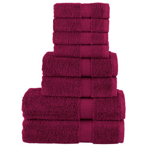 vidaXL Set de prosoape premium SOLUND, 8 piese, bordo, 600 g/m&sup2;