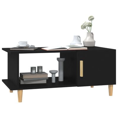 vidaXL Măsuță de cafea, negru, 90x50x40 cm, lemn prelucrat