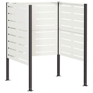 vidaXL Ecran pentru coș de gunoi 85 x 85 x 113 cm Oțel Alb