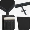 vidaXL Set de masă pentru grădină cu pernă 3 pcs Negru Rattan poli