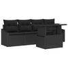 vidaXL Set de canapele pentru grădină 5 pcs Negru Rattan poli