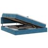vidaXL Pat cu storage Albastru &icirc;nchis 200 x 200 cm Catifea