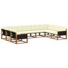 vidaXL Set de canapele de exterior cu pernă 9 pcs Natural și Crem