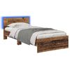 vidaXL Cadru de pat cu LED Lemn vechi 80 x 200 cm Lemn prelucrat