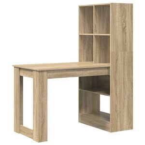 vidaXL Birou Stejar Sonoma Lemn prelucrat 122 x 67 x 145 cm