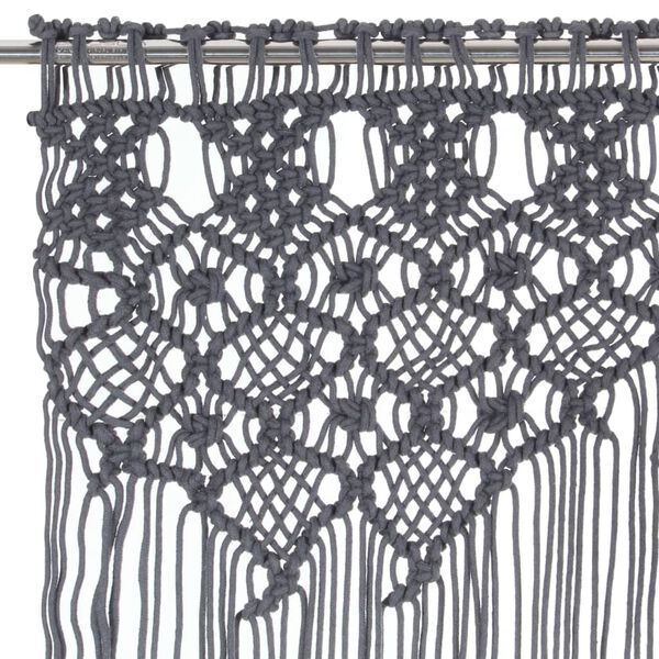 vidaXL Perdea macrame, antracit, 140 x 240 cm, bumbac