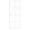 vidaXL Ușă de interior alb 83x201,5 cm sticlă securiz. / aluminiu slim