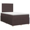 vidaXL Pat boxspring cu saltea Maro &icirc;nchis 120 x 190 cm Țesătură