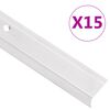 vidaXL Profile trepte formă L, 15 buc, argintiu, 100 cm, aluminiu