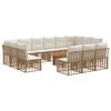 vidaXL Set de canapele pentru grădină 14 buc. Alb Natural și Crem
