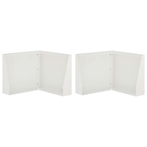 vidaXL Zid de sprijin 2 buc. 50 x 50 x 30 cm Oțel Alb
