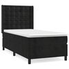 vidaXL Pat box spring cu saltea, negru, 90x200 cm, catifea