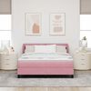 vidaXL Pat cu arcuri cu saltea cu headboard Roz 140 x 200 cm Catifea