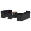 vidaXL Set de canapele pentru grădină 10 buc. Negru poliratan