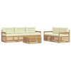 vidaXL Set de canapele de exterior 6 buc. Alb și crem