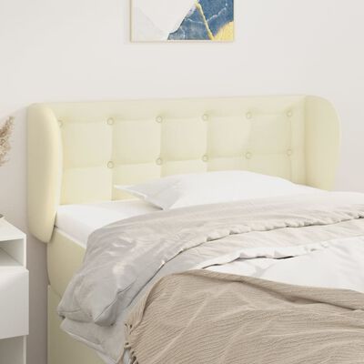 vidaXL Tăblie de pat cu aripioare crem 83x23x78/88 cm piele ecologică