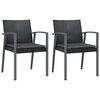 vidaXL Scaune de grădină cu perne 2 buc. negru 56,5x57x83 cm poliratan