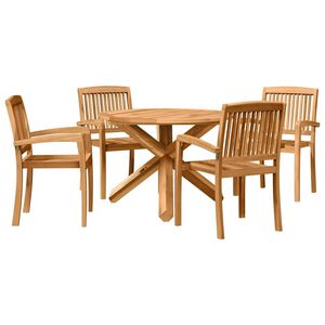vidaXL Set de masă pentru grădină 5 buc. natural Lemn Solid de Acacia