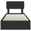 vidaXL Pat cu storage cu headboard Negru 100 x 200 cm Lemn compozit