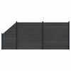 vidaXL Set de Gard 3 buc. 446 x 186 cm WPC și Aluminiu Negru