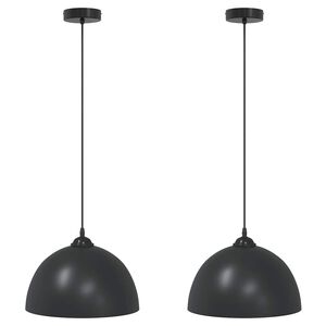 vidaXL Lămpi de suspendare 2 buc E27 Negru &Oslash; 30 cm Metal