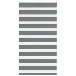 vidaXL Jaluzea tip zebra gri &icirc;nchis lățime țesătură 65,9 cm poliester