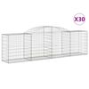 vidaXL Coșuri gabion arcuite 30 buc, 300x50x80/100 cm, fier galvanizat