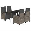 vidaXL Set mobilier de grădină cu perne, 5 piese, gri, poliratan