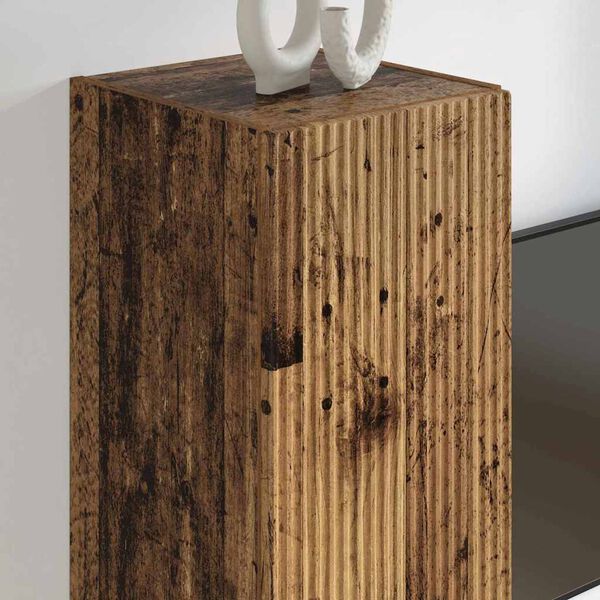 vidaXL Dulap TV de perete Pe perete 2 pcs Lemn Vechi 30 x 31 x 100 cm