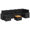 vidaXL Set mobilier de grădină cu perne, 8 piese, negru, poliratan