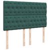 vidaXL Pat box spring cu saltea, verde &icirc;nchis, 140x190 cm, catifea