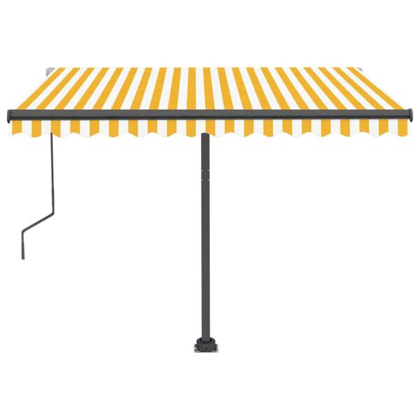 vidaXL Copertină autonomă retractabilă automat galben&alb 300x250 cm
