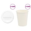 vidaXL Cești de cafea din h&acirc;rtie cu capace 1000 buc 8oz 200ml