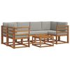 vidaXL Set de canapele de exterior 7 pcs Gri natural și deschis