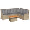 vidaXL Set mobilier de grădină cu perne, 5 piese, bej, poliratan
