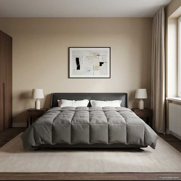 vidaXL Duvet complet pe tot parcursul anului Gri deschis 200 x 240 cm