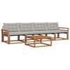 vidaXL Set de canapele de exterior 5 pcs Gri natural și deschis