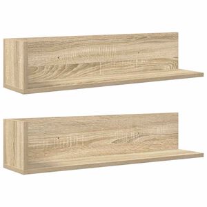 vidaXL Rafturi de perete, 2 buc., stejar sonoma, 75x16,5x16,5 cm, lemn
