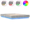 vidaXL Cadru de pat cu lumini LED, gri beton, 135x190 cm