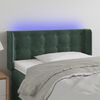 vidaXL Tăblie de pat cu LED, verde &icirc;nchis, 83x16x78/88 cm, catifea