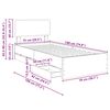 vidaXL Cadru de pat cu sertar Stejar Afumat 75 x 190 cm Lemn prelucrat