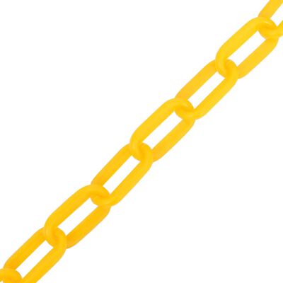 vidaXL Lanț de avertizare, galben, 30 m, Ø8 mm, plastic