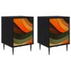 vidaXL Dulap de noapte BONN 2 buc. Stejar Negru 36 x 33 x 51 cm