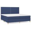 vidaXL Pat box spring cu saltea, albastru, 200x200 cm, textil