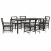 vidaXL Set dining pentru exterior 7 buc. Negru poliratan