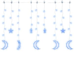 vidaXL Lumini lună și stele, 138 LED-uri, albastru, cu telecomandă