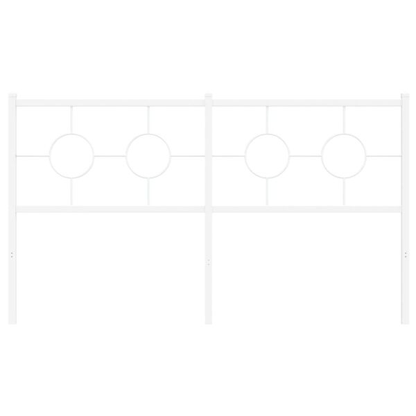 vidaXL Tăblie de pat metalică, alb, 150 cm